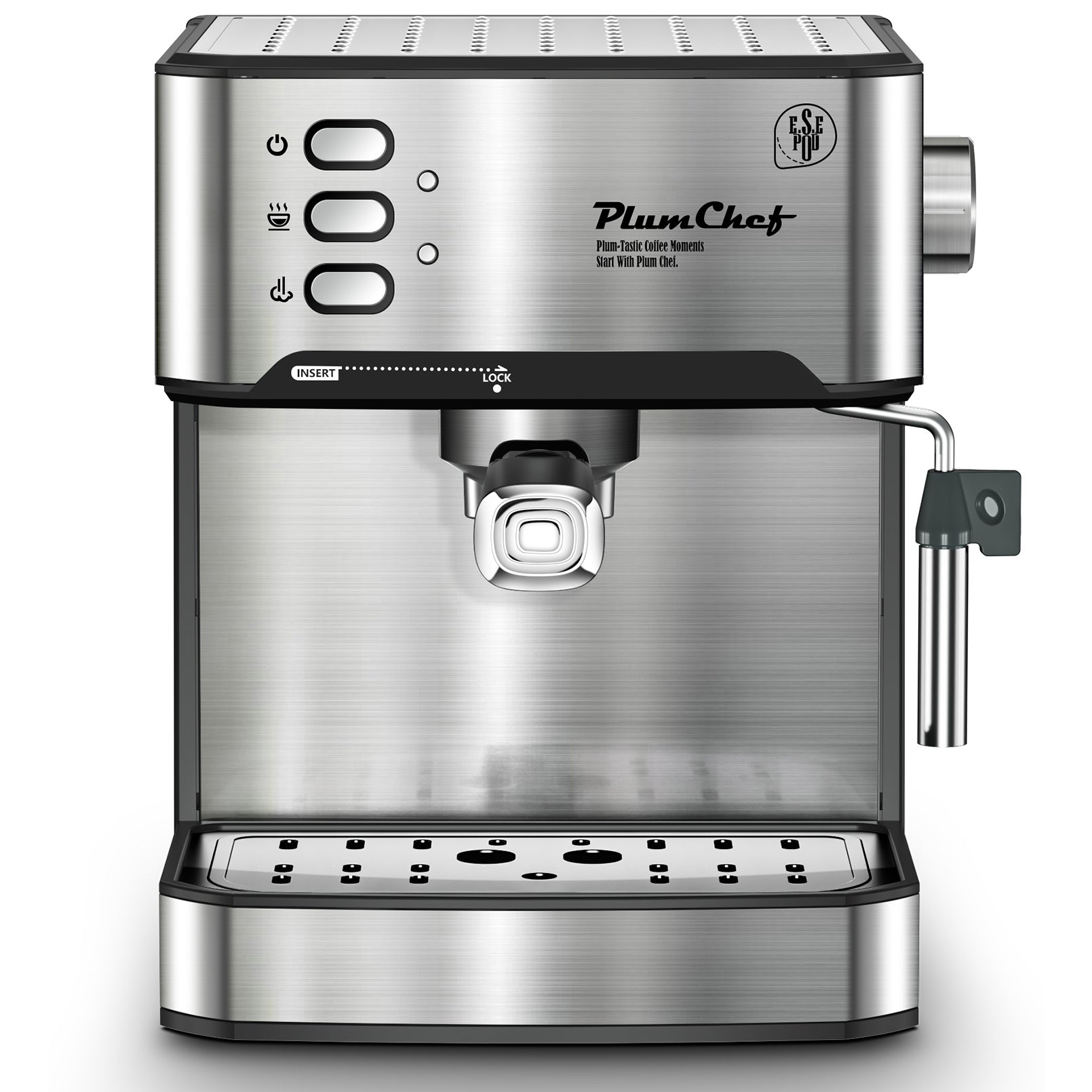 20 Bar Espresso Machine with milk frother, pressure gauge, removable tank & ESE pod compatibility. Brew cappuccino, latte & macchiato like a barista at home.