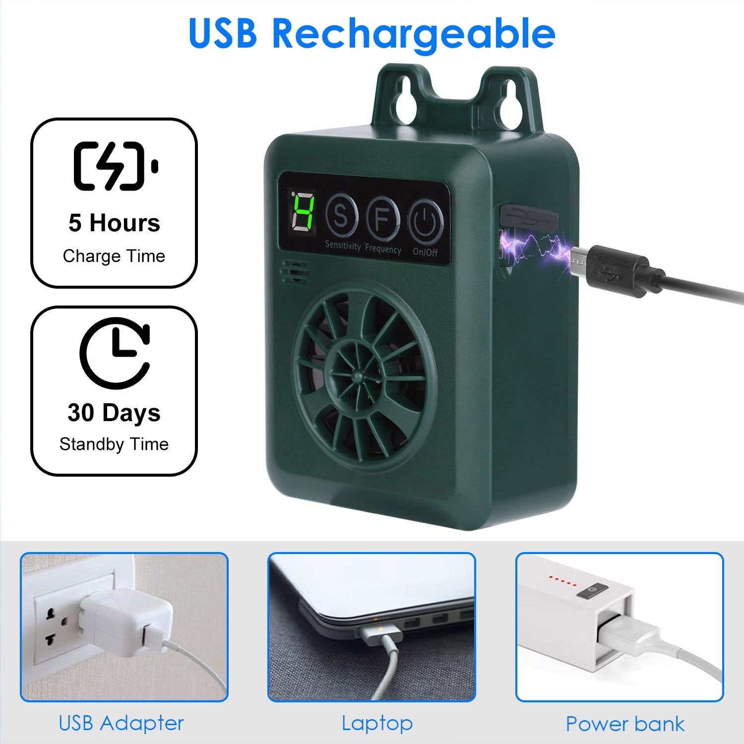Ultrasonic Anti-Barking Device – 49.2ft Range, Indoor/Outdoor Dog Control