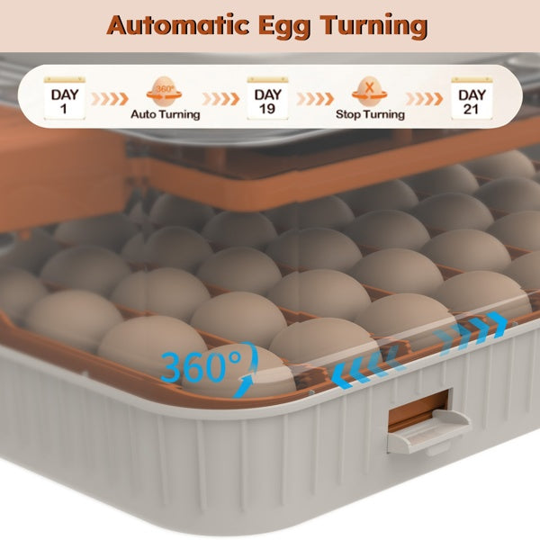 56 Egg Incubator With Automatic Turning & Humidity Control-Digital Poultry Hatcher For Chicken, Duck, And Goose Eggs - Built-in Egg Candler & Auto Water Refill, 360 Degrees Clear View