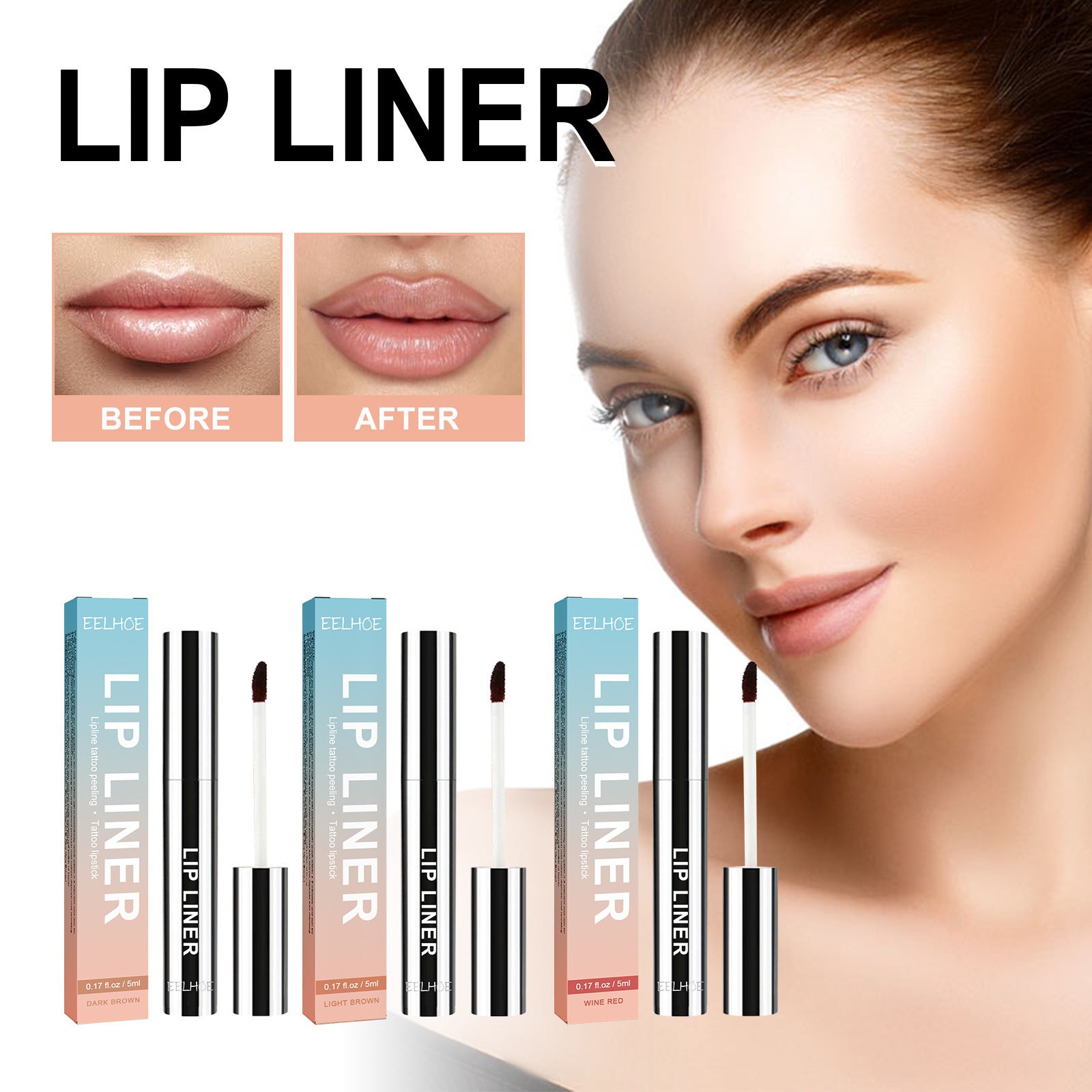 Define and shape your lips with a waterproof stripping lip liner. Smudge-proof, long-lasting outline pencil for bold, flawless lip makeup.