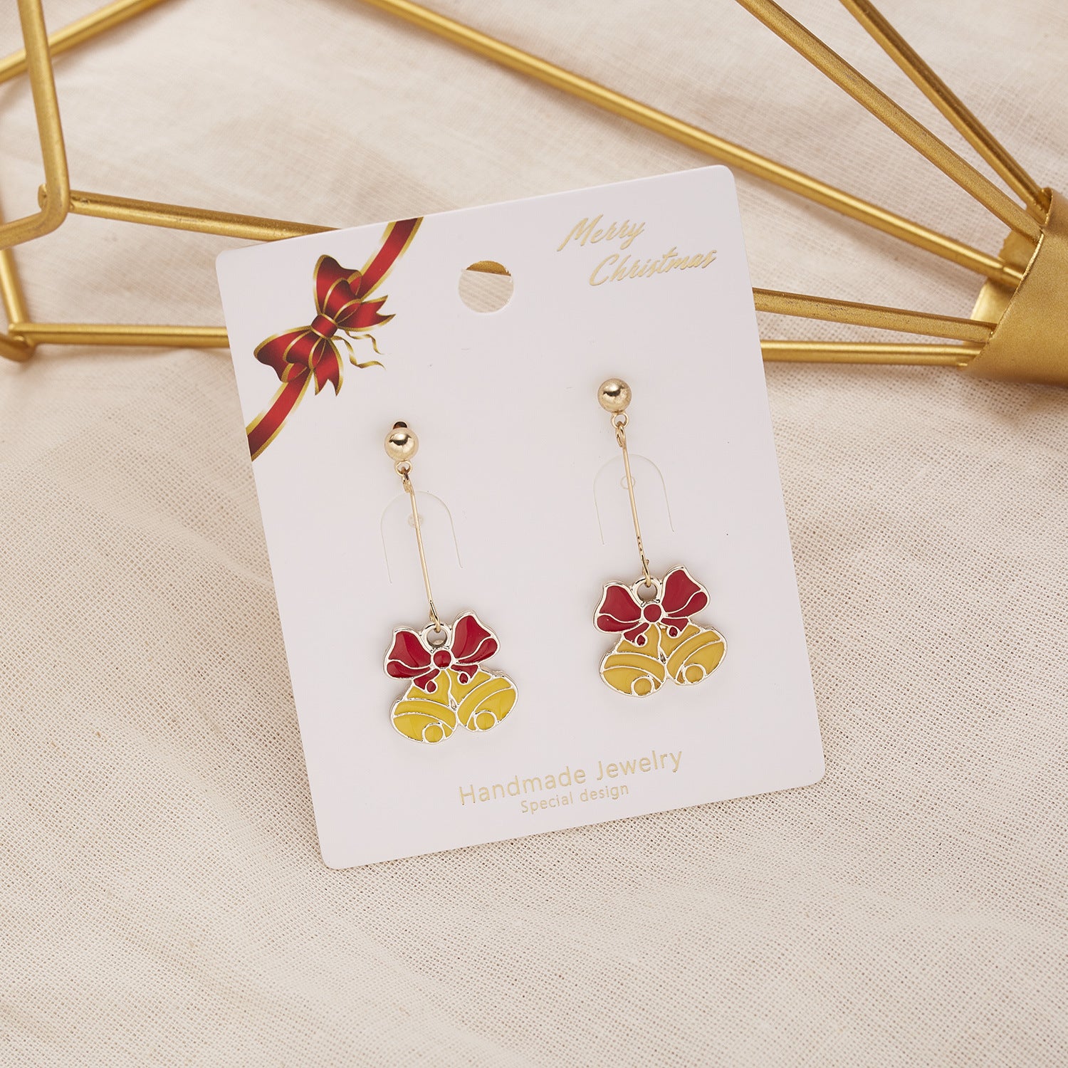 Christmas Cartoon Angel Earrings Bells Five-pointed Stars Star Stud Earrings