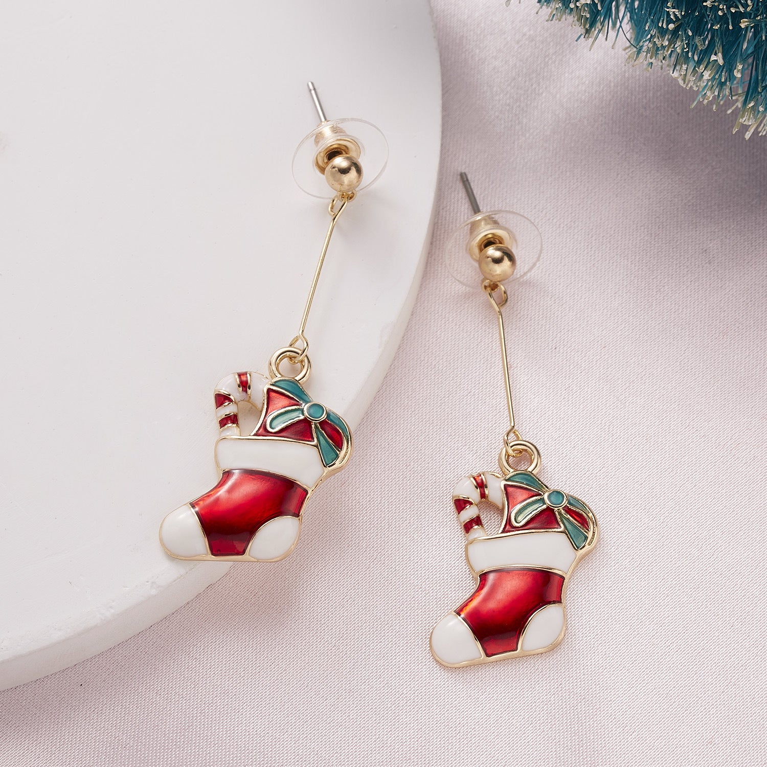 Christmas Cartoon Angel Earrings Bells Five-pointed Stars Star Stud Earrings