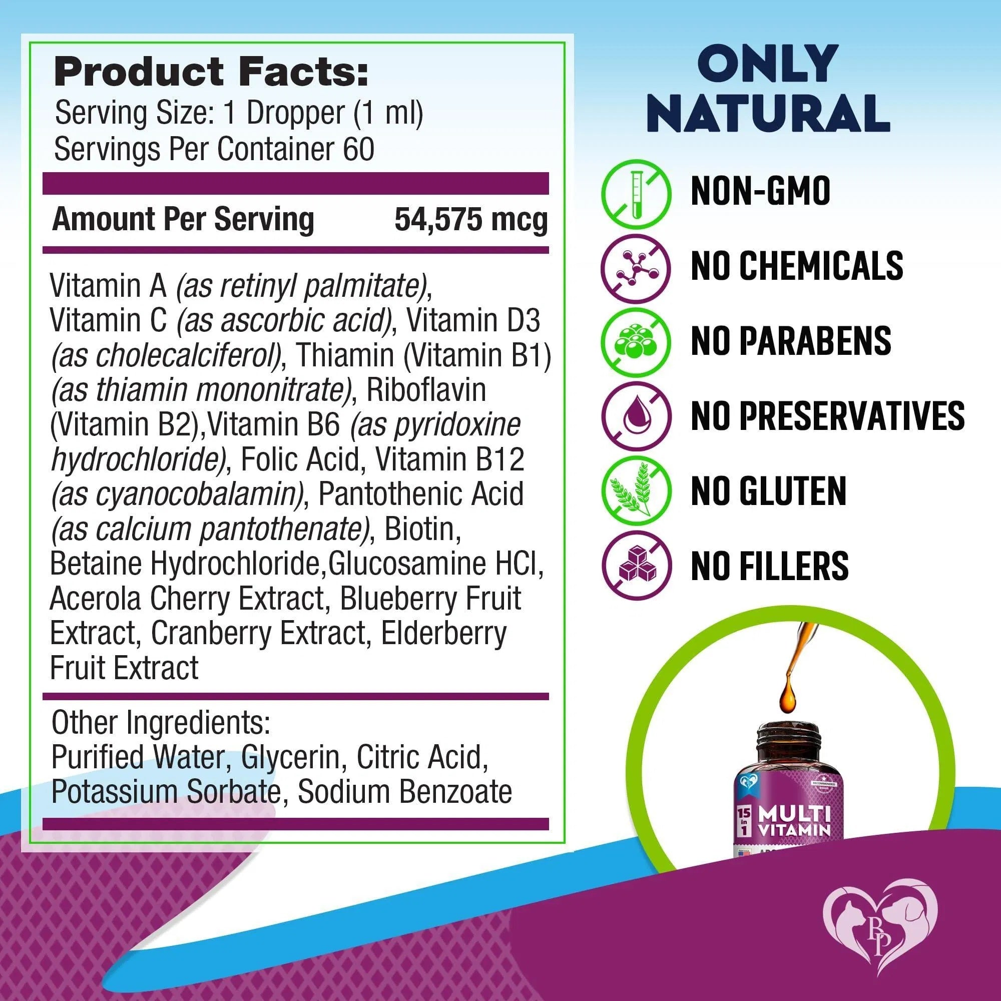 15-in-1 Cat & Dog Multivitamin Liquid with Glucosamine & Cranberry