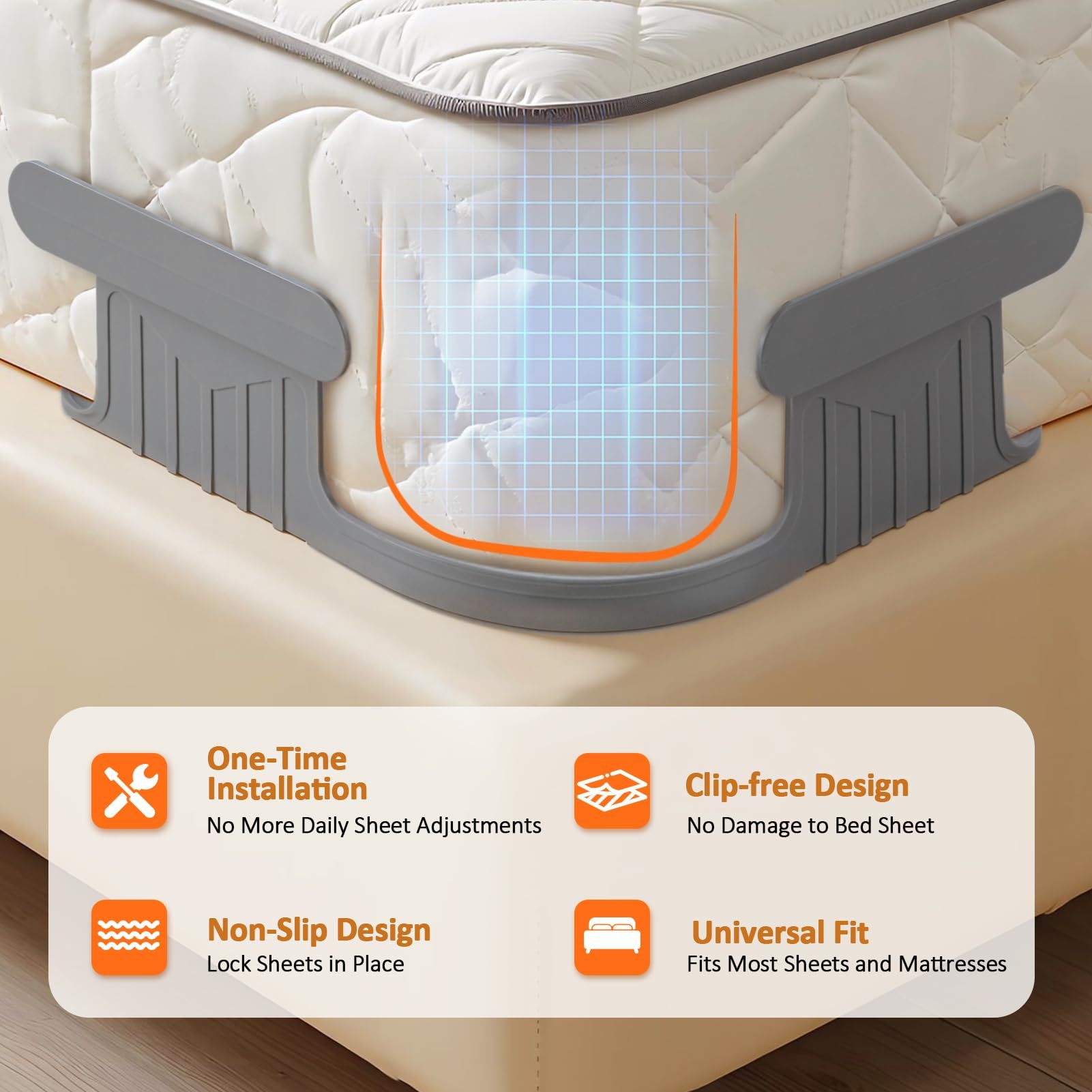 4pcs Invisible Sheet Fasteners