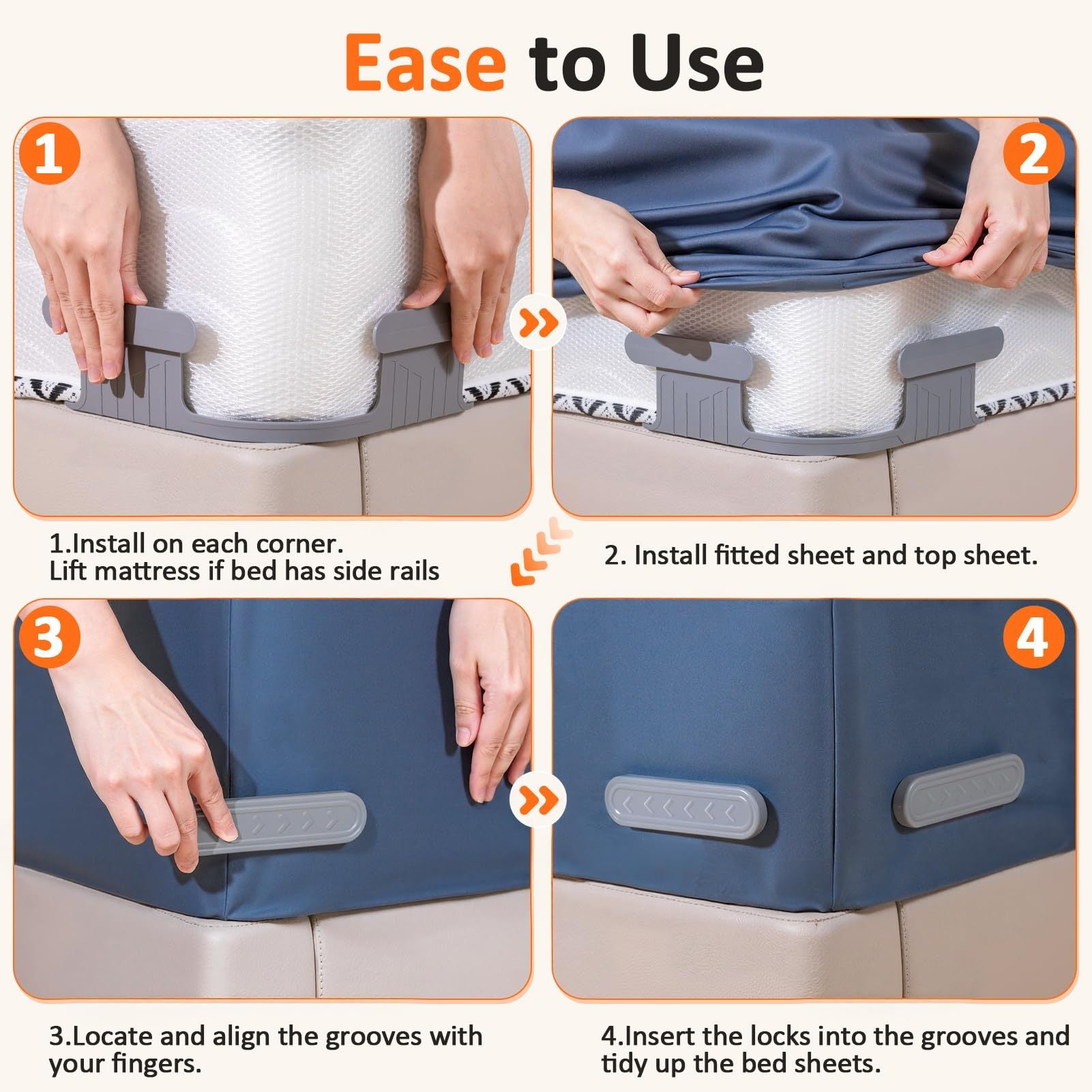 4pcs Invisible Sheet Fasteners