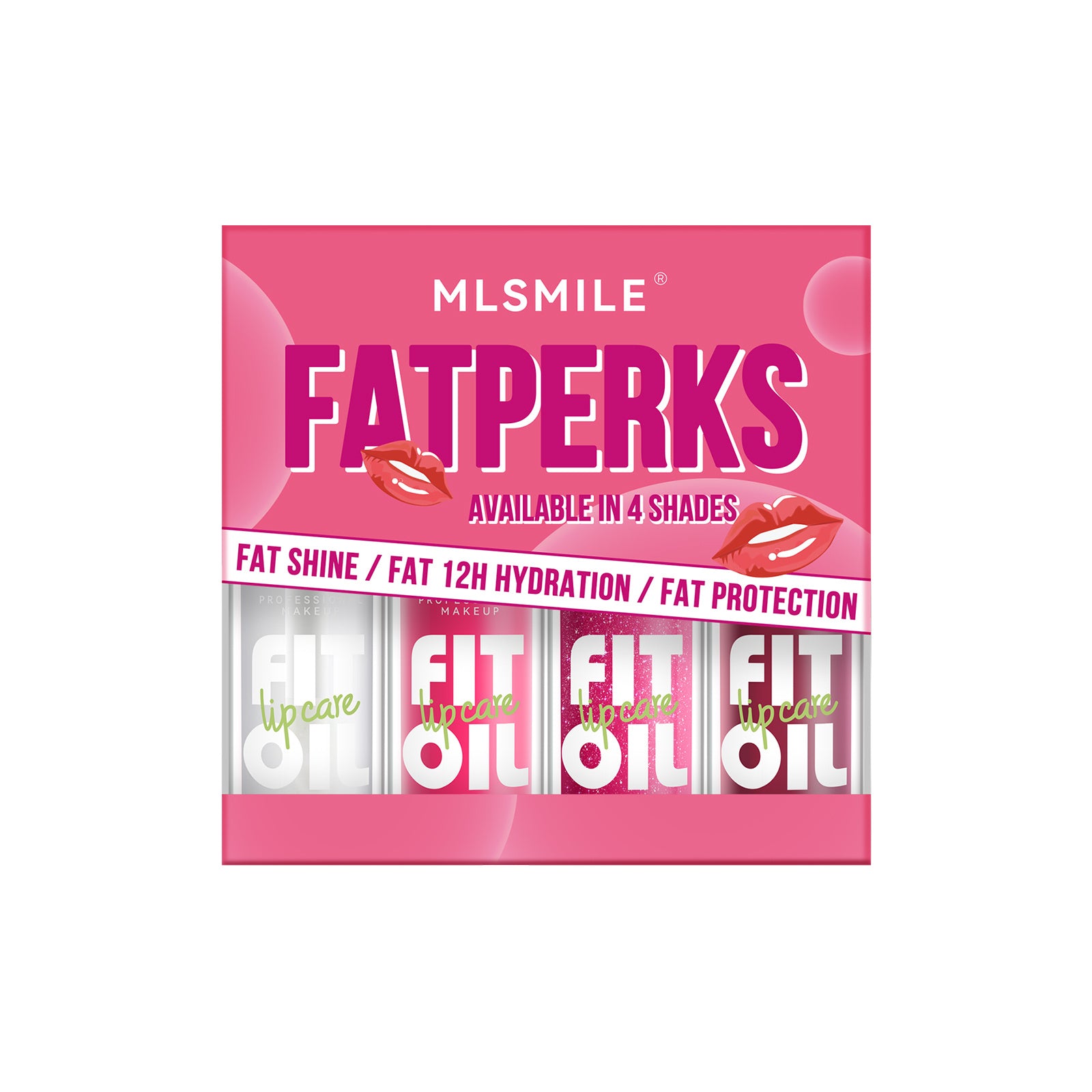 MLSMILE 4PCS Lip Gloss Set – Nude Glam Colors, Moisturizing & High Shine